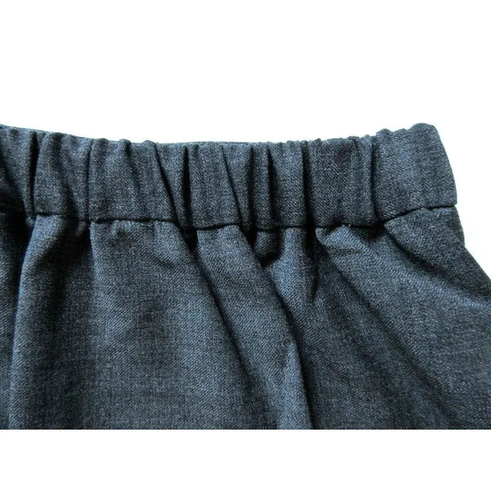 NWT J.Crew Petite Heather Carbon Gray Wool Flannel Tiered Ruffle Skirt 10P $98